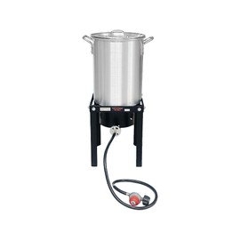 30 Qt Aluminum Turkey Fryer Pot Portable Gas Burner Outdoor Cooking Frying Pot