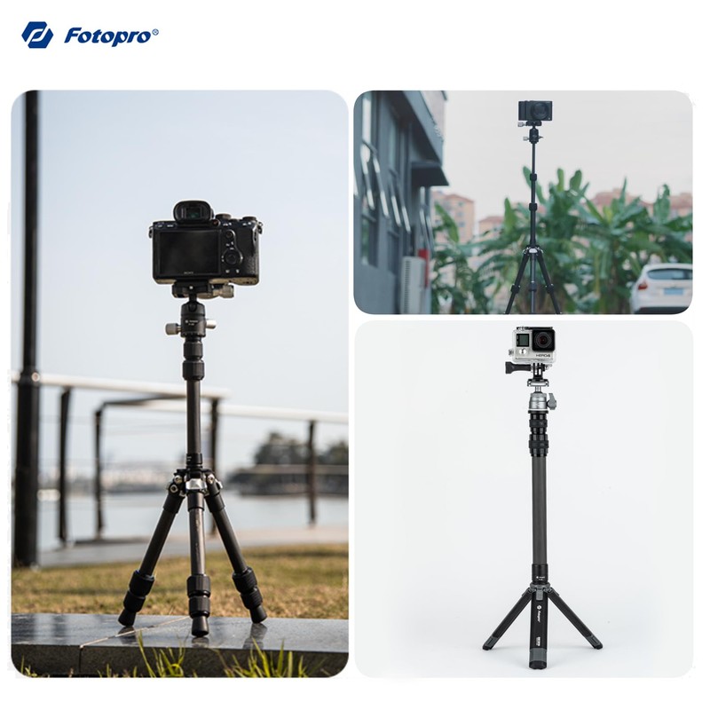Fotopro Mini Carbon Fiber Tripod Mount 0.39KG Lightweight Compact Travel