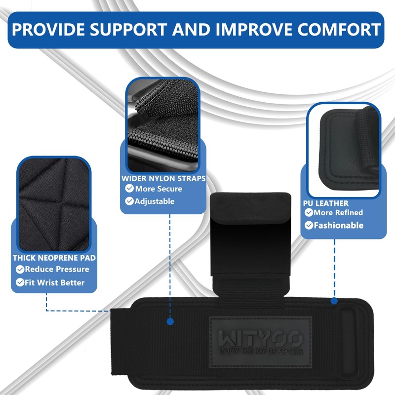 Weight Lifting Hooks, Gym Wrist Straps with Hand Grip Hooks