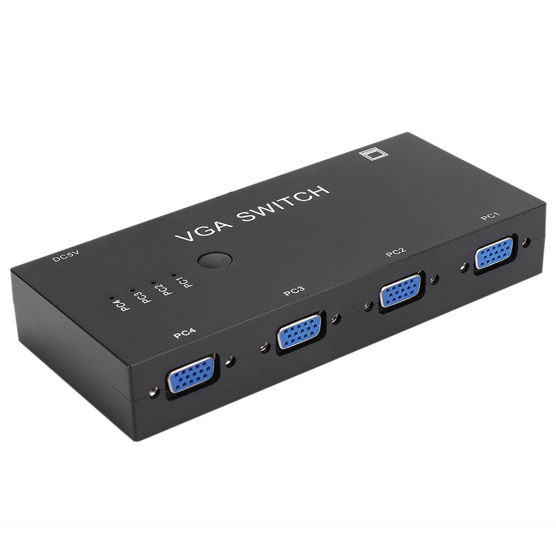 Switcher Video Converter VGA Adapter HD Display Computer Accessories Black