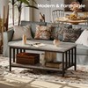 Homeiju Coffee Table for Living Room with Slatted Sides Frame,