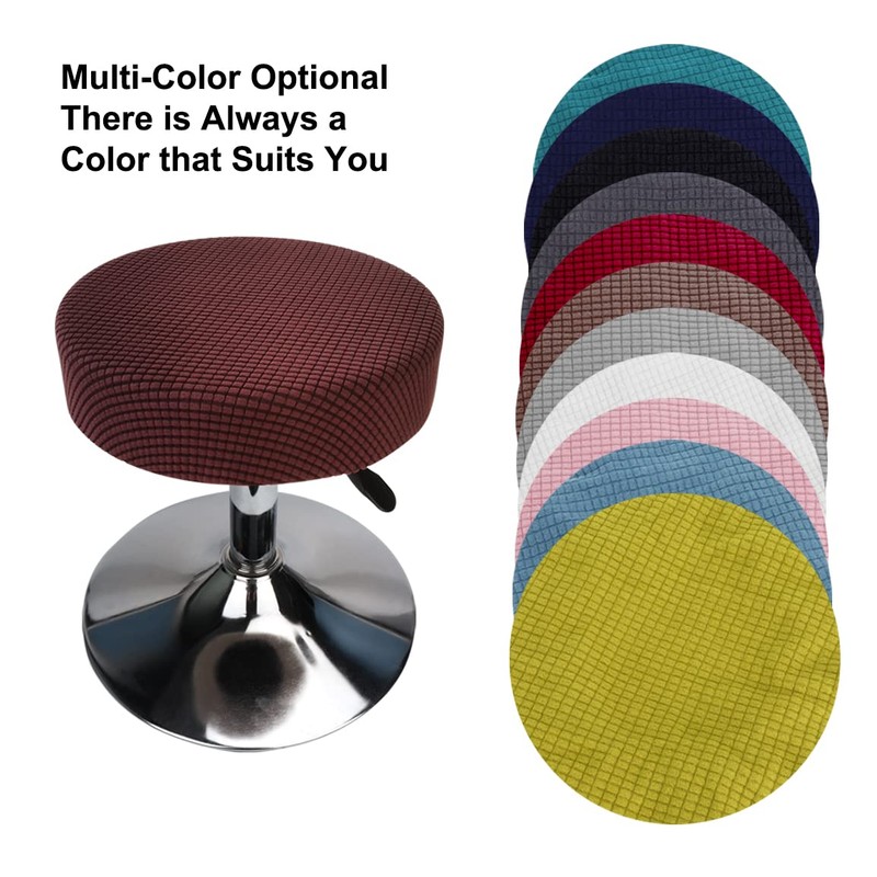 HuaLiSiJi Stool Cover, Round, 30-40 cm, Luxurious Fabric, Stretchy, Wrinkle-Free,