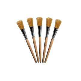 Pack of 5 Universal Brushes Size 3 Household Art Hobby School Crafts with Wooden Handle and Durable Natural Bristles Good Glaze and Varnish Brush