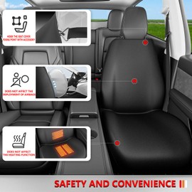 PTYYDS Car Seat Cover Compatible with Car Truck SUV Universal Car Seat Protector Black Neoprene Front Seat Protector Replacement for Car Accessories (1Pc)