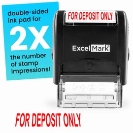 for Deposit ONLY Self Inking Rubber Stamp - Red Ink