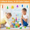 Rurvale 40PCS Wooden Stacking Rocks Toys, Montessori Toys Stacking blocks