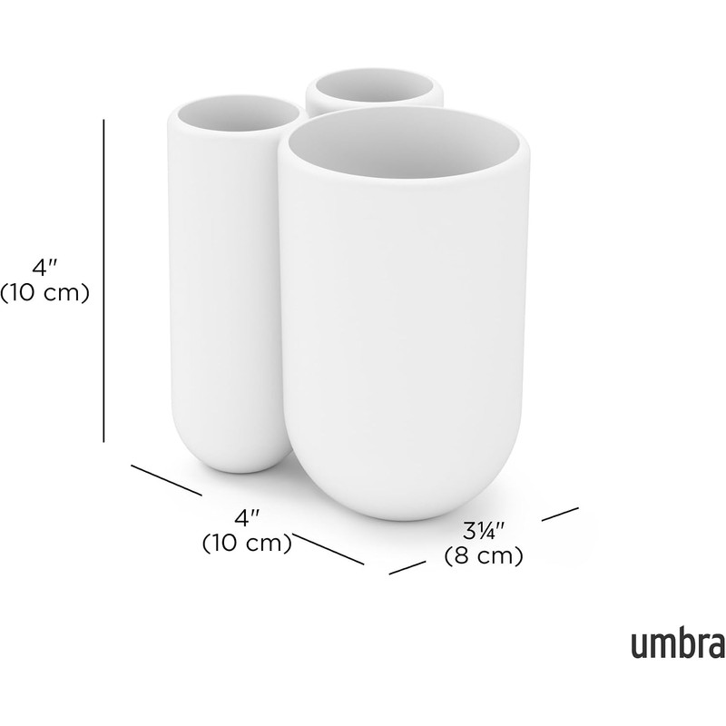 Umbra Touch Sujetador para Cepillo de Dientes, Blanco White
