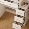 Yamissi Vanity Desk with Large Mirror, Drawers and 11 Lights