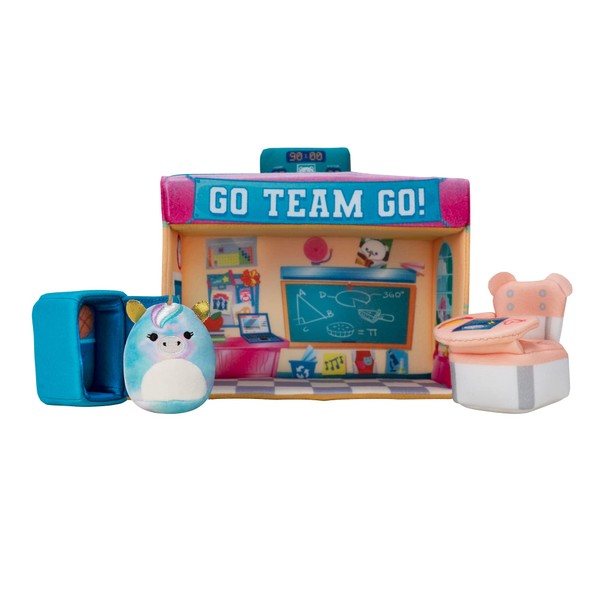 Squishville SQM0325 Deluxe Academy Playscene-Include 2-Inch Plush Accessories-Toys for Kids, Multi, Play Scene