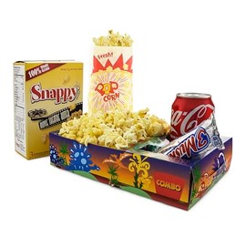 Snappy Movie Night Kit 27 Pcs - Snappy Microwave Movie Theater Butter Popcorn (9ct), Popcorn Bags (12ct) & Dinosaur Kids Movie Night Snack Trays (6ct) - Home Theater Snack Boxes Family Movie Night