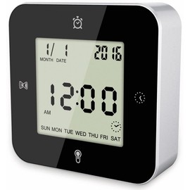 technoline Mal etwas anderes - WT344 digitaler Quarzwecker mit Flip-Funktion, Uhrzeit, Temperatur, Datum, Alarm, Count-down