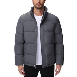 Cotrasen Men’s Down Jacket Warm Puffer Jacket for Men Winter Coats Lightweight Water Resistant Insulated Jacket Dark Grey S