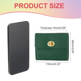 PATIKIL Small Leather Wallets for Women with Metal Buckle, Stylish Card Holder Wallet Card Case Coin Purse for Cash Business Men and Women, Dark Green