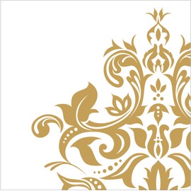 Creative Converting 36 Count 3 Ply En Anniversary Lunch Napkins, Gold