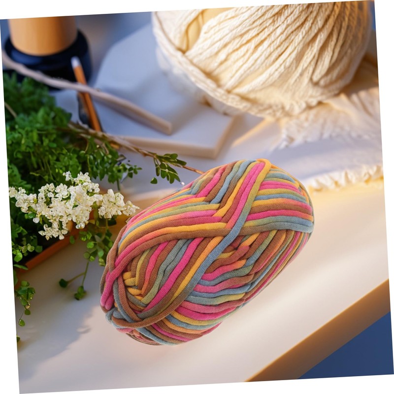 KONTONTY Rainbow Yarn Set Crochet Yarn for Beginners Cotton Nylon