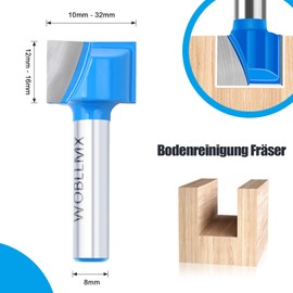 WOBLLMX 8 mm Shank Floor Cleaning Cutter Diameter 28 mm Working Length 17 mm Carbide Blade Cutter Durable and Sharp for Woodworking Tool Bit