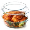 NUTRIUPS 4L Round Glass Casserole Dish with Glass Lid, Tempered
