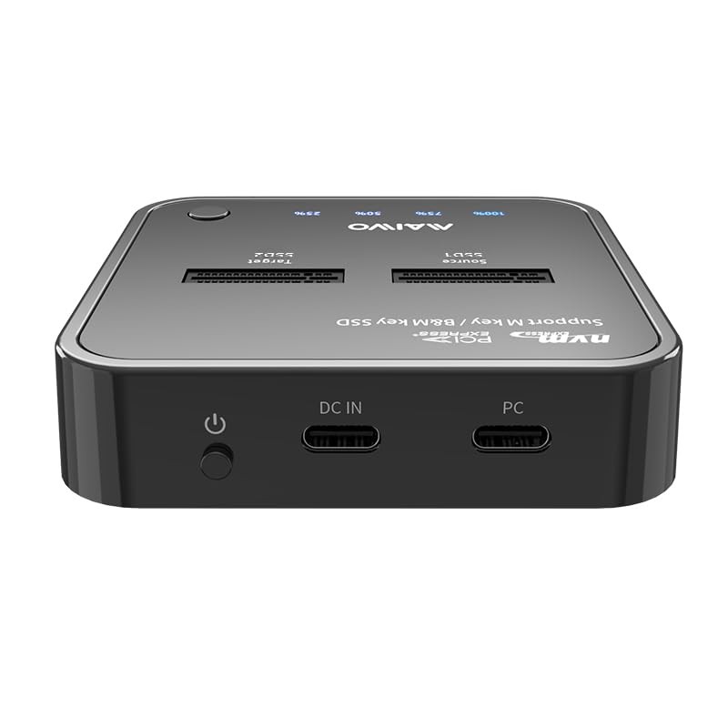 MAIWO Dual Bay NVMe M.2 SSD Duplicator Docking Station, 10Gbps