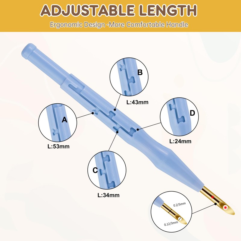 35Pcs Punch Needle Tool with 11 Different Size Needles,Adjustable Punch