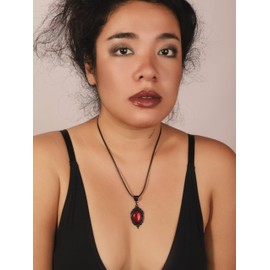 Sacina Gothic Red Teardrop Necklace, Victorian Necklace, Gothic Necklace, Goth Necklace, Vintage Necklace, Costume Jewelry, Christmas Gift for Women