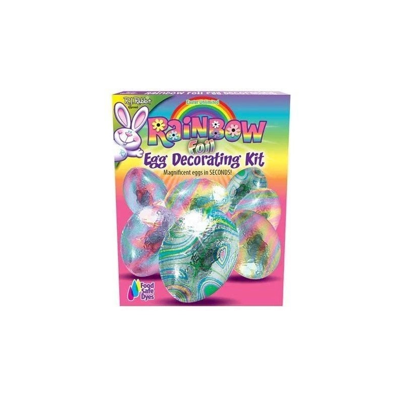 Easter Unlimited Rainbow Foil Easter Egg Decorating Kit – 12
