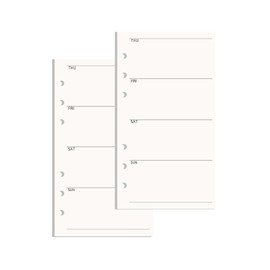 NatSumeBasics A6 Refills Paper 3.5" x 6.5" Undated Weekly Binder Planner Inserts 90 Sheets 6 Holes Pocket Notebook Papers for Personal Travel Journal Diary (A6 Weekly)