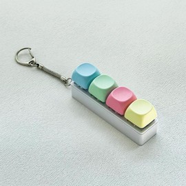 Keychain Fidget Toy Mechanical Keyboard  - Portable Durable Backpack Accessory for Adults, Key Button, Stress Relief & Pass Time，Women's accessories - type: 4 key