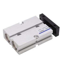 N16 Air Cylinder, Aluminum Alloy Double Acting Pneumatic Cylinder 20mm Stroke Guide Rail Cylinder 0.1‑0.9MPa for Chemical, Textile Industry(TN16X20‑S)