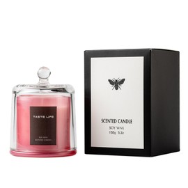 Miracle TQ Aromatherapy Candle Plant Soy Wax 150g Home Gift Accompanying Gift SPA Bath Yoga Creative Arrangement English Pear Freesia and Other Fruity Woody Floral Scent (Red Pomegranate & Diamond)