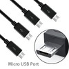 GELRHONR Short Micro USB Splitter Cable,4 in 1 USB 2.0