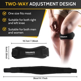 CharmChic Pack of 2 Patella Tendon Bandage, Patella Tendon Knee Strap, Adjustable Patella Knee Brace, Bandage Knee, Knee Strap for Men and Women, Sports, Hiking, Fitness, Volleyball and Hiking