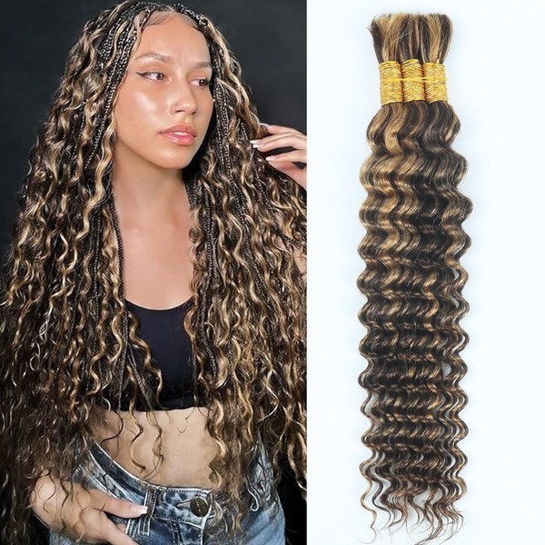 Highlight Human Braiding Hair for Boho Braids 110g Deep Water