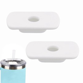 2pcs Straw Lid Attachment Compatible with Yeti 20oz 30oz Tumbler BPA-Free Straw Lid Accessories for Yeti Magslider/Stronghold Straw Parts Cover for Bottle 20/30 Oz Tumbler (White)