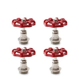 Red Industrial Pipe Plug Handwheel, Retro Antique Decorative Pipe Fittings for Steam-punk Vintage Shelf Bracket DIY Plumbing Pipe Decor Furniture (4, 1/2 Inch)