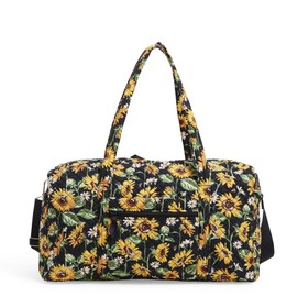 Vera Bradley Bolsa de viaje grande de algodón para mujer, Girasoles - Algodón reciclado, Una talla, Bolsa de viaje grande de algodón