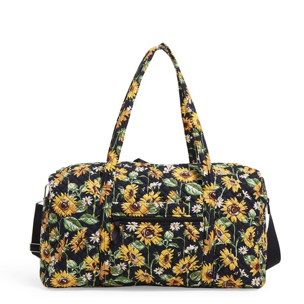 Vera Bradley Bolsa de viaje grande de algodón para mujer,
