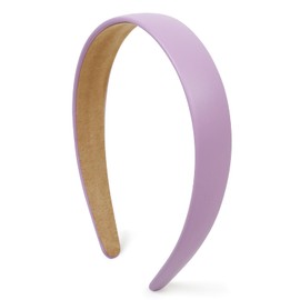 Purple Headbands for Women Lavender Hairband Faux Leather Headband for Women and Girls Plastic Hard Head Band Solid Colors 1 Inch Thin Hair Bands