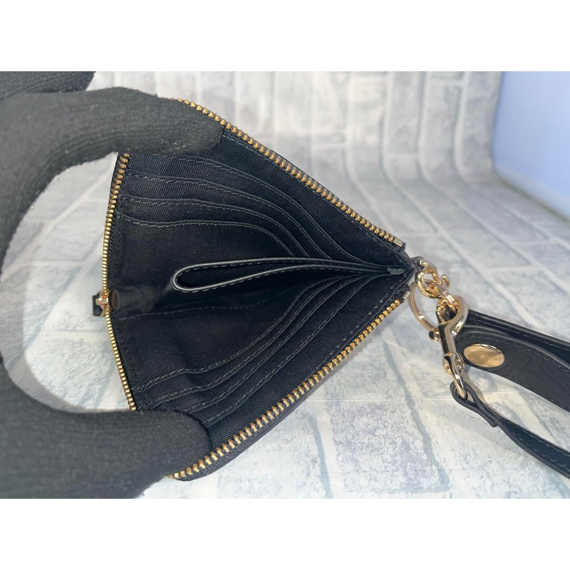 Rebecca JT-250221 Compact Wallet, L-Shaped Zipper, with Strap & Holder,