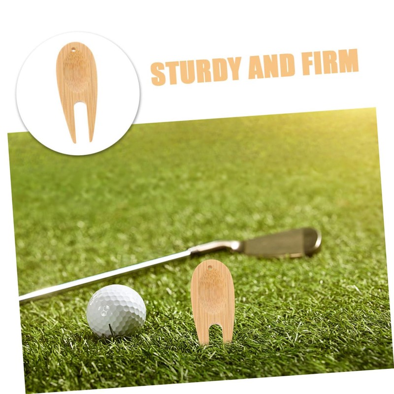 SUPVOX Golf Divot Tool 8-Piece Bamboo Fork Set Ball Marker