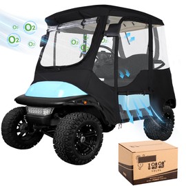 10L0L Golf Cart Enclosure Golf Cart Rain Covers for Club Car Precedent 2 Passengers with Dust Netting Windshield and 4 Sided Transparent Dust Netting Double Windows, Suitable for All Days