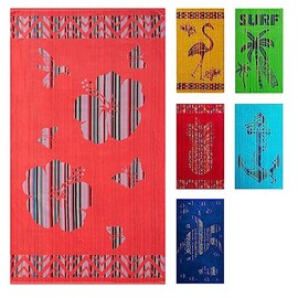 jilda-tex Beach Towel 90 x 165 cm Bath Towel Beach Towel Bath Sheet Beach Towel 100% Cotton XXL (Coral Flowers)
