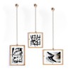 Melannco Hanging Metal Chain Retangular Floating Frames, Gold Finish, Includes