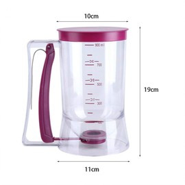 Dough Dispenser, Manual Dough Cutter, Cupcakes, Waffles, Muffins, Crepes, Cakes or Other Baked Goods, Baking Tins with Measuring Label (900ml) Purple