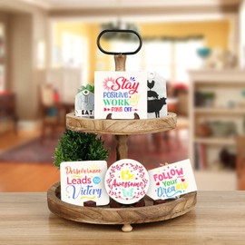 JSRQT 16Pcs Inspirational Word Stencils for Painting, Plastic Reusable Stencil Template for Craft, Motivational Quotes Drawing Painting Stencils Kit for DIY Wood Wall Home Decor Card Making