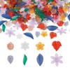 Beadthoven 240pcs Acrylic Resin Flower Leaf Bead Caps Transparent Frosted