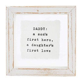 Mud Pie Small Family Glass Plaque, 4" x 4", Daddy