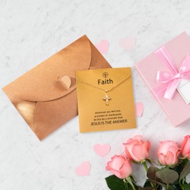 Baydurcan Gold Cross Necklace for Women Christian Gifts for Women Christian Jewelry (Cross)