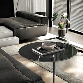 ChicFurnit 20 Inch Round Tempered Glass Table Top, 1/4" Inch Thick Round Polished Edge, Table Top for Dining Table, Coffee Table, Restaurant Table and Patio Table, Side Table Top, Black Glass