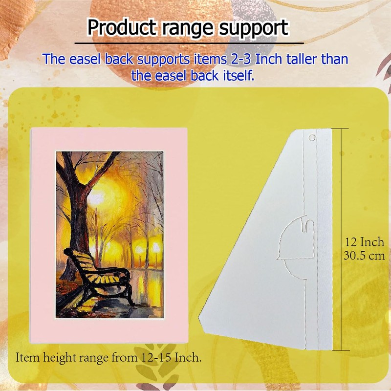 CoroRio 30 Pack 12 Inch Self Stick Cardboard Easel Backs,