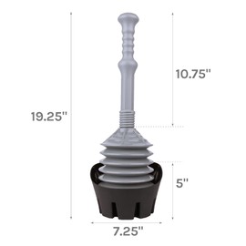 JS Jackson Supplies Green Bellows Accordion Toilet Plunger with Black Storage Tray